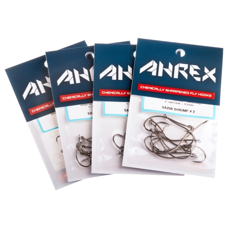 Ahrex Sa250 Sa Shrimp #4 Trout Fly Tying Hooks Wide Gap Perfect For Bonefish and Other Species